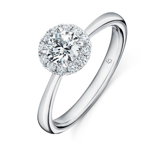 Hearts on Fire Platinum Vela Diamond Halo Ring