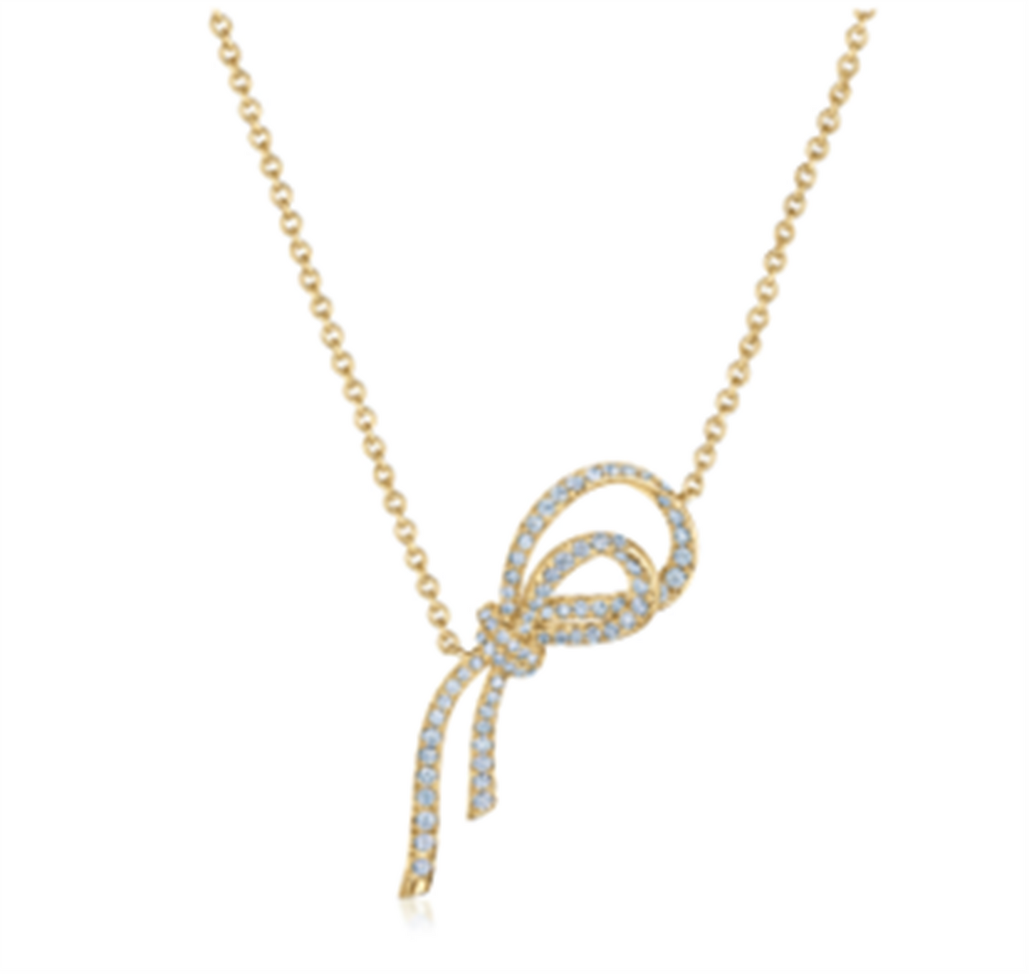 Kwiat Ribbon Diamond Pendant Necklace in 18k Yellow Gold