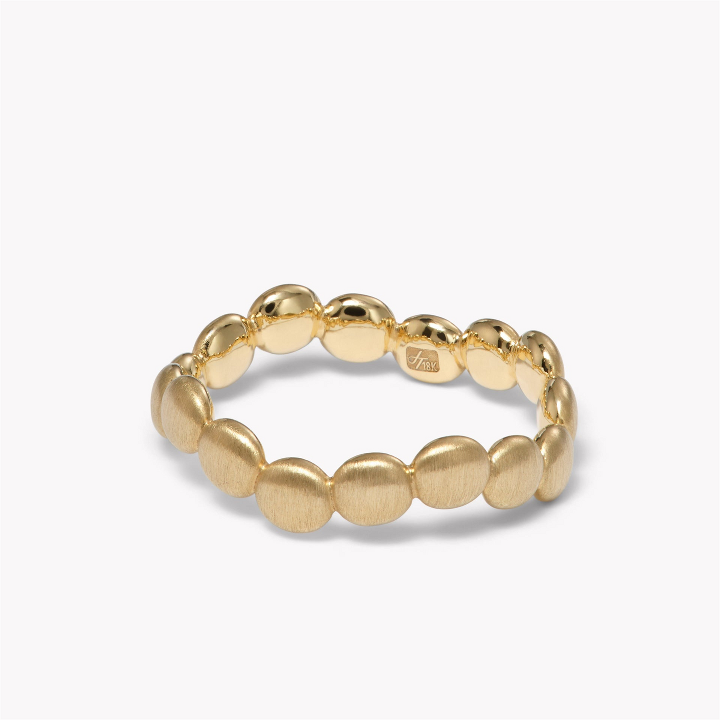 Jamie Turner Beaded Curve Stacking Ring in 18k Yellow Gold