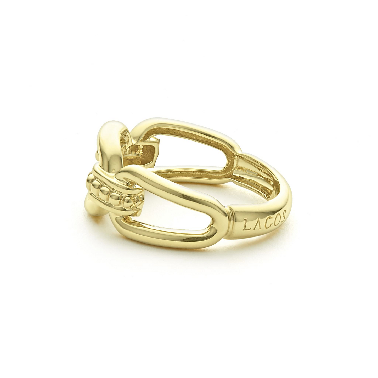 Lagos Gold Link Ring in 18k Gold