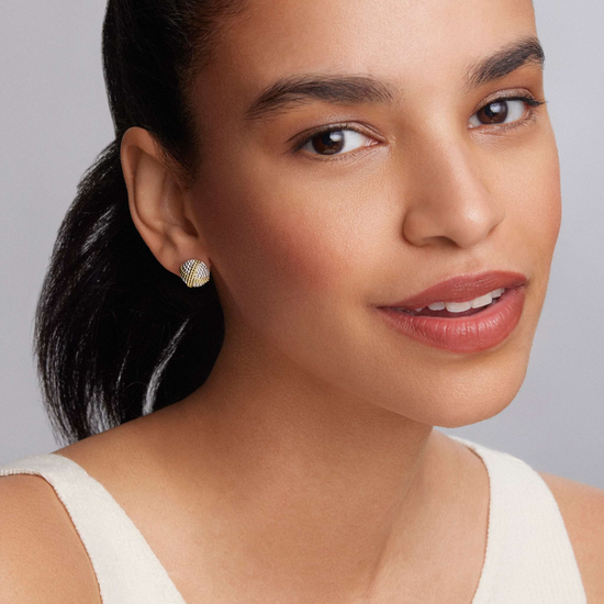 Lagos Two-Tone X Caviar Stud Earrings