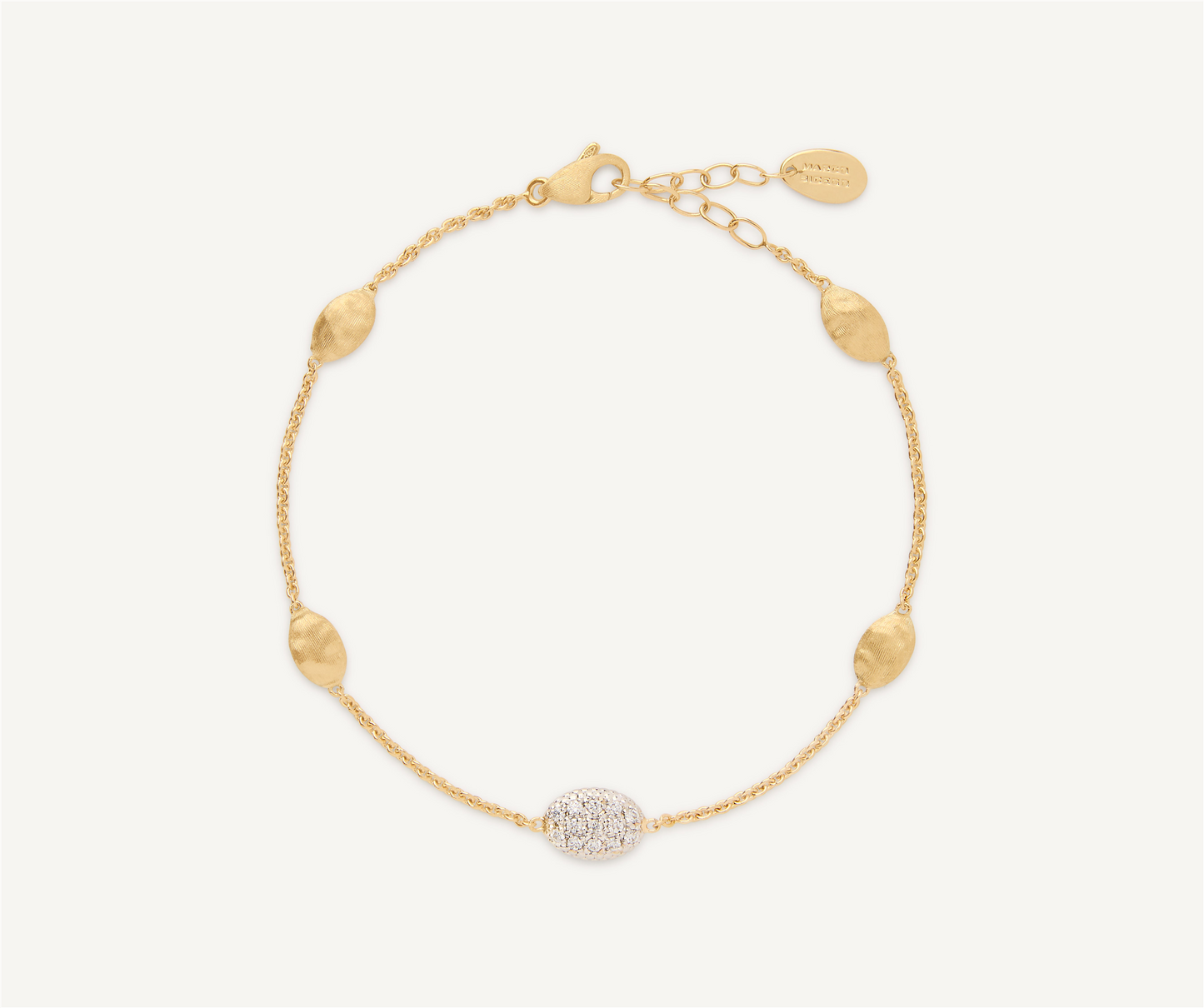 Marco Bicego Siviglia Diamond Bean Bracelet in 18k Yellow Gold