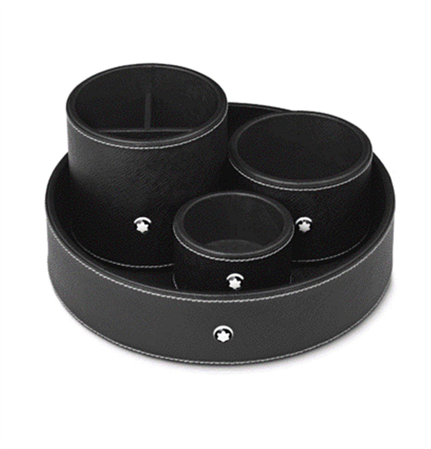 MontBlanc Round Pen Holder in Black Leather