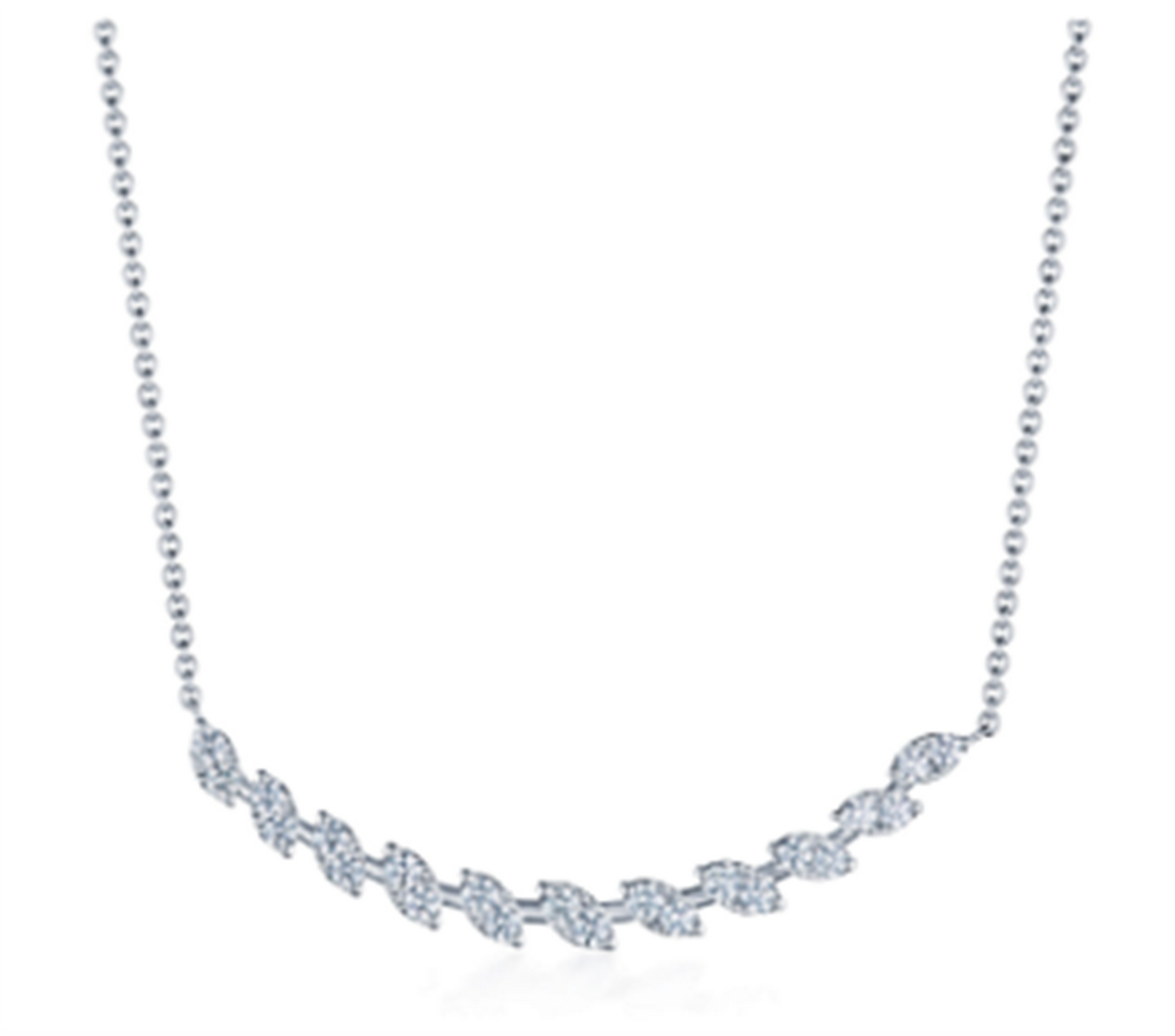 Kwiat Sunburst Marquise Diamond Demi-Riviere Necklace