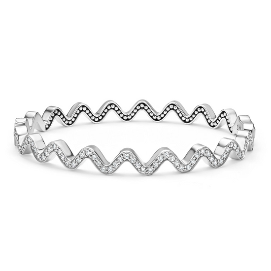 Lagos Wave Diamond Bangle Bracelet