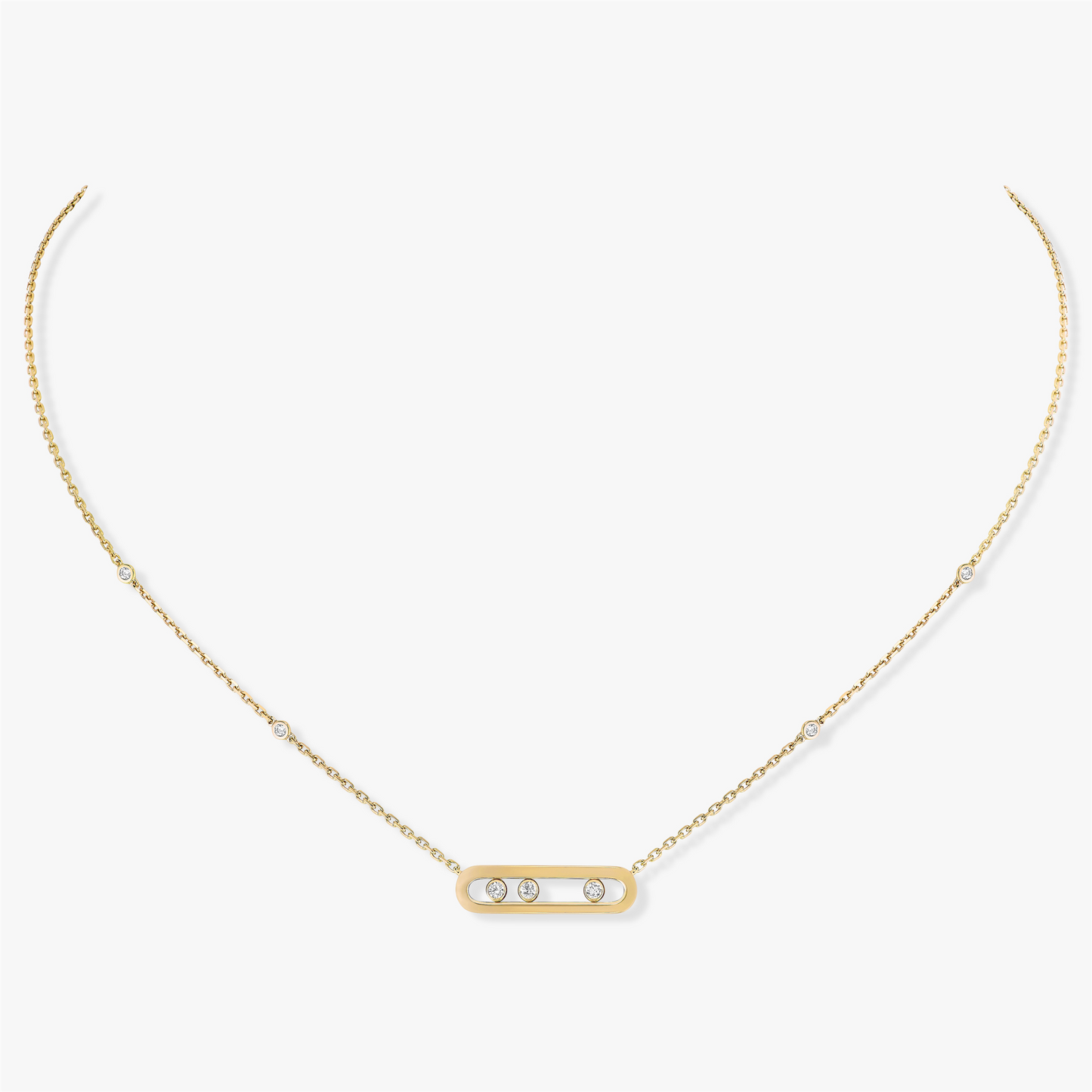 Messika Baby Move Necklace in 18k Yellow Gold & .14ct Diamonds