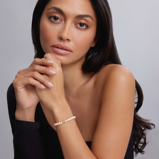 Lagos Pearl Gold Station Bead Bracelet