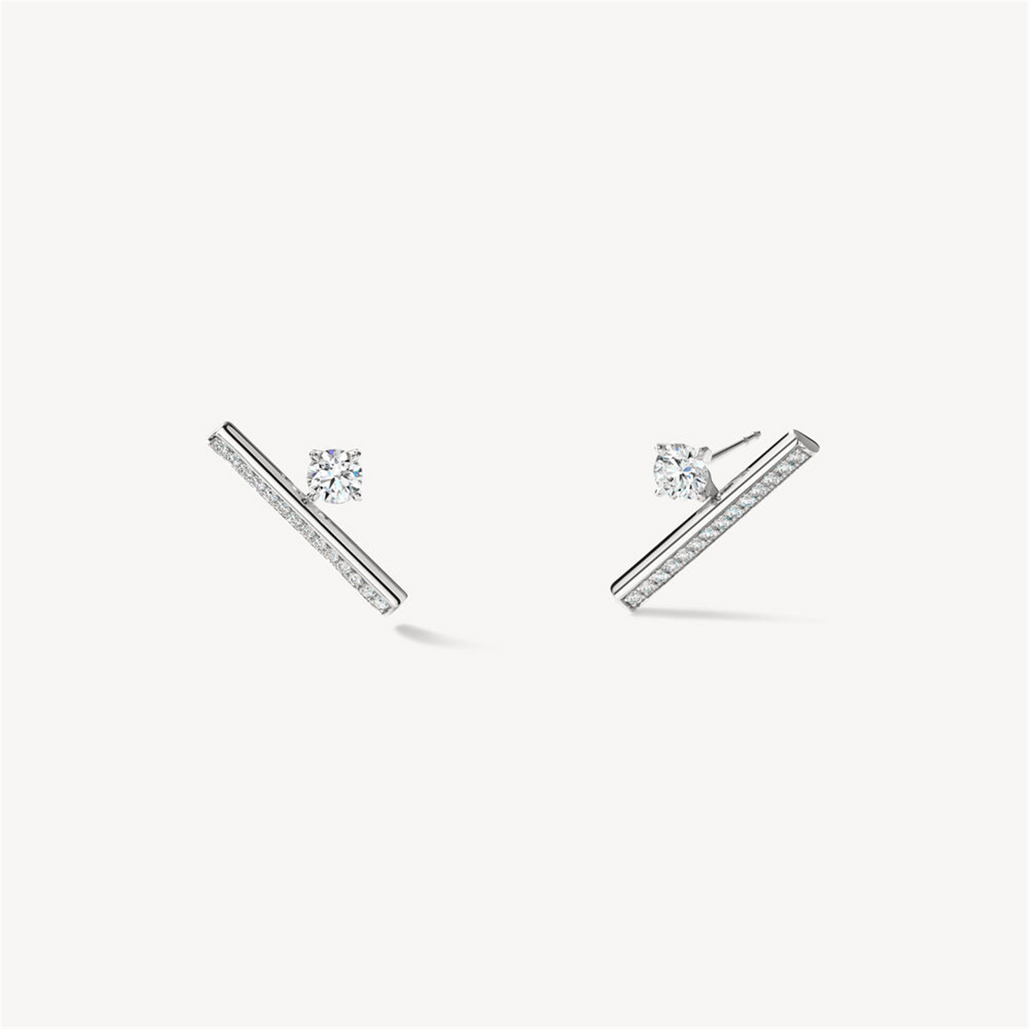 Hearts on Fire Barre Floating Single Diamond Pavé Climber Earring