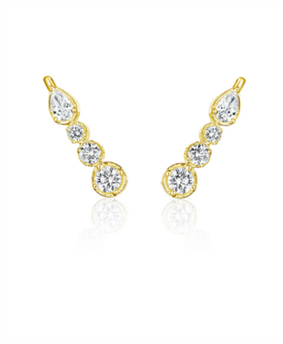 Penny Preville Petite Wave Ear Climber Diamond Earrings