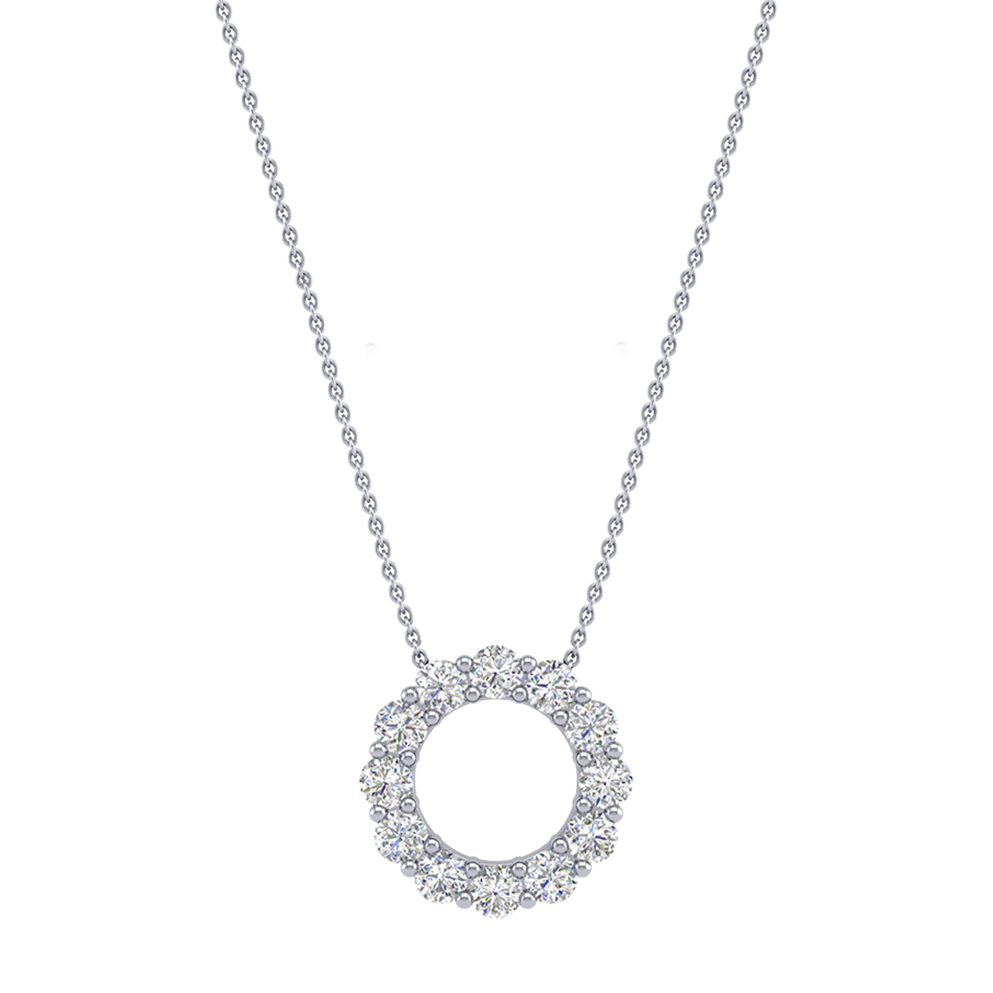 Stunning 1/3ct Diamond 7 Stone Necklace in 18k White Gold