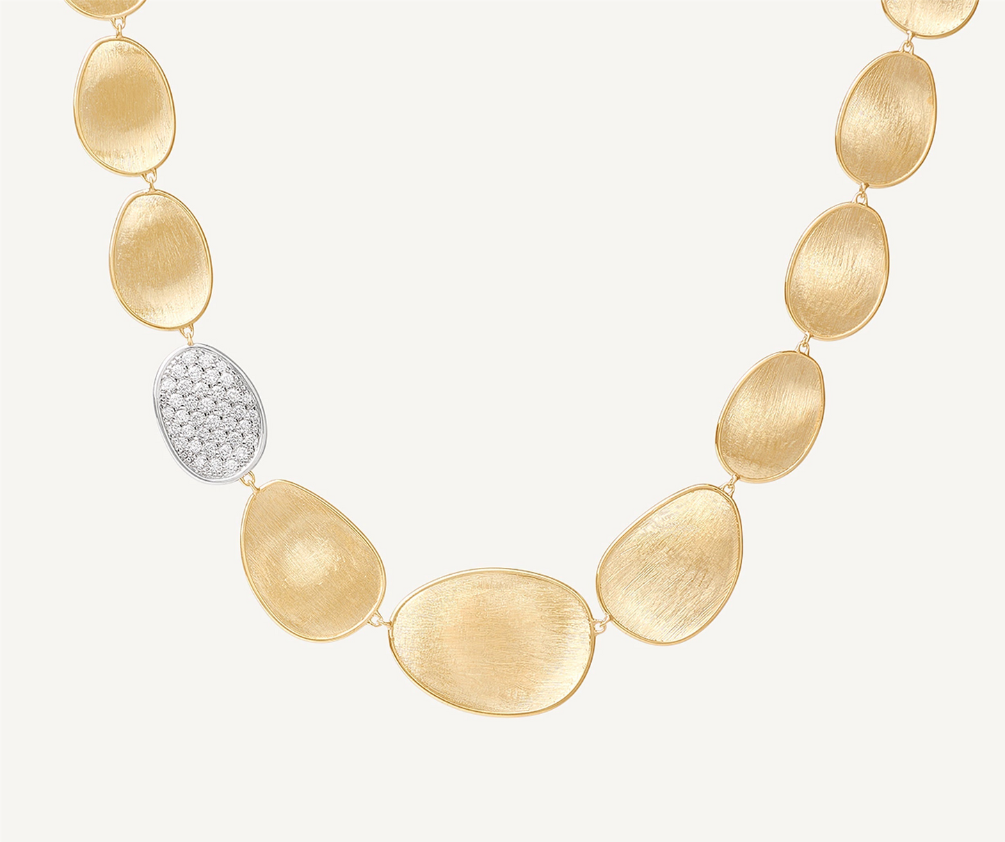 Marco Bicego Lunaria 18k Gold Petal Collar Necklace w/.65ct Diamonds