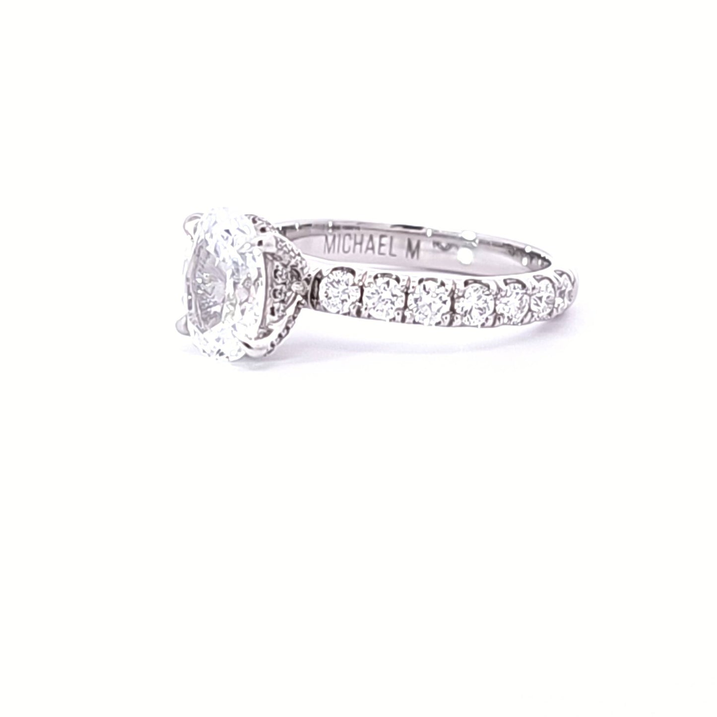 Oval Solitaire w/ Hidden Halo Semi-Mount Engagement Ring