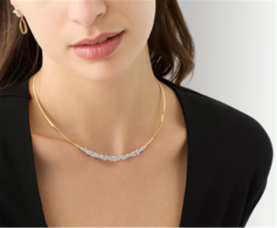 Marco Bicego Marrakech Thin Necklace with Graduated Diamond Cluster