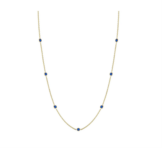 Penny Preville Blue Sapphire Eyeglass Chain in 18k Gold
