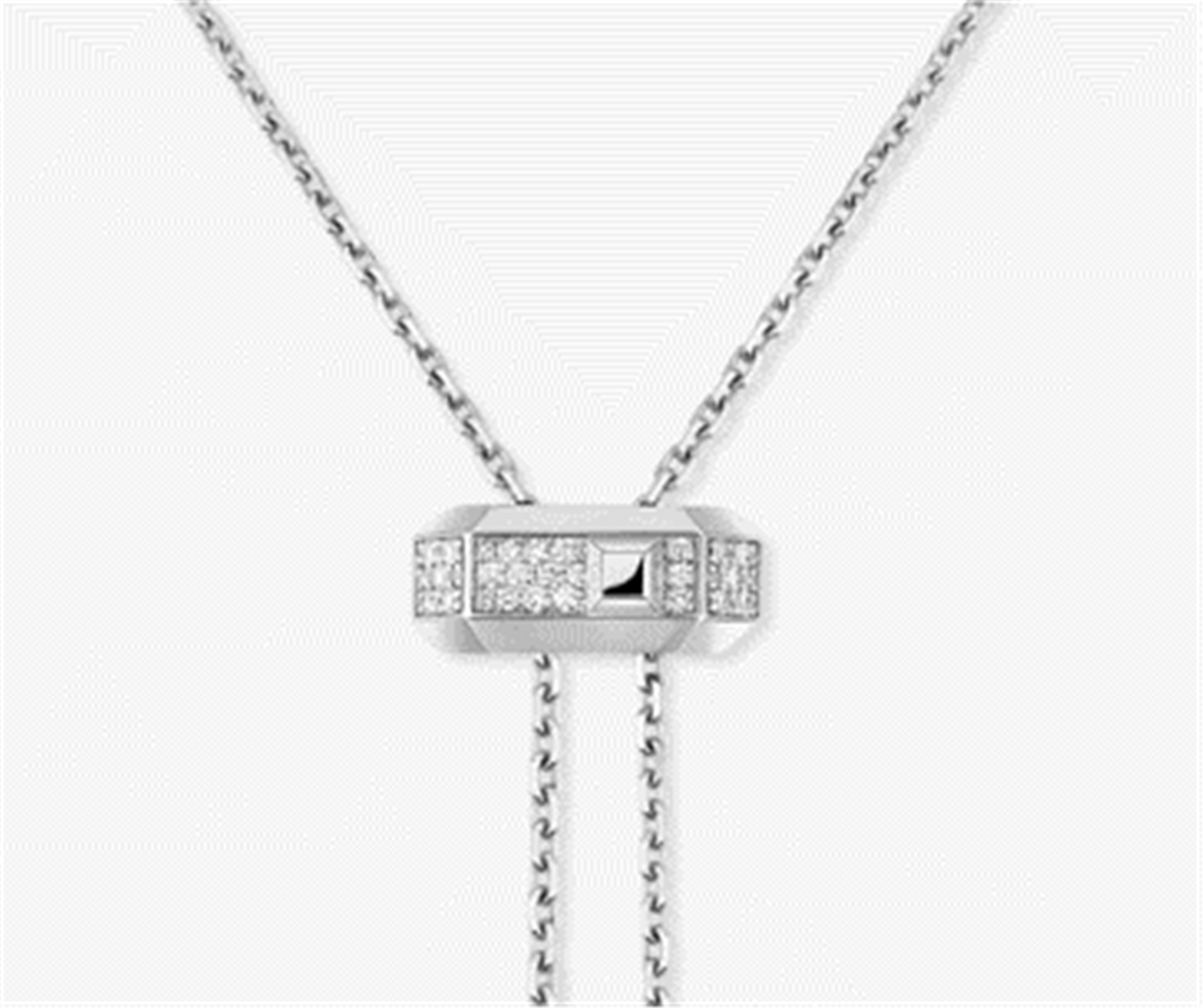 Messika Moderniste Tie Necklace w/ Diamonds in 18k White Gold