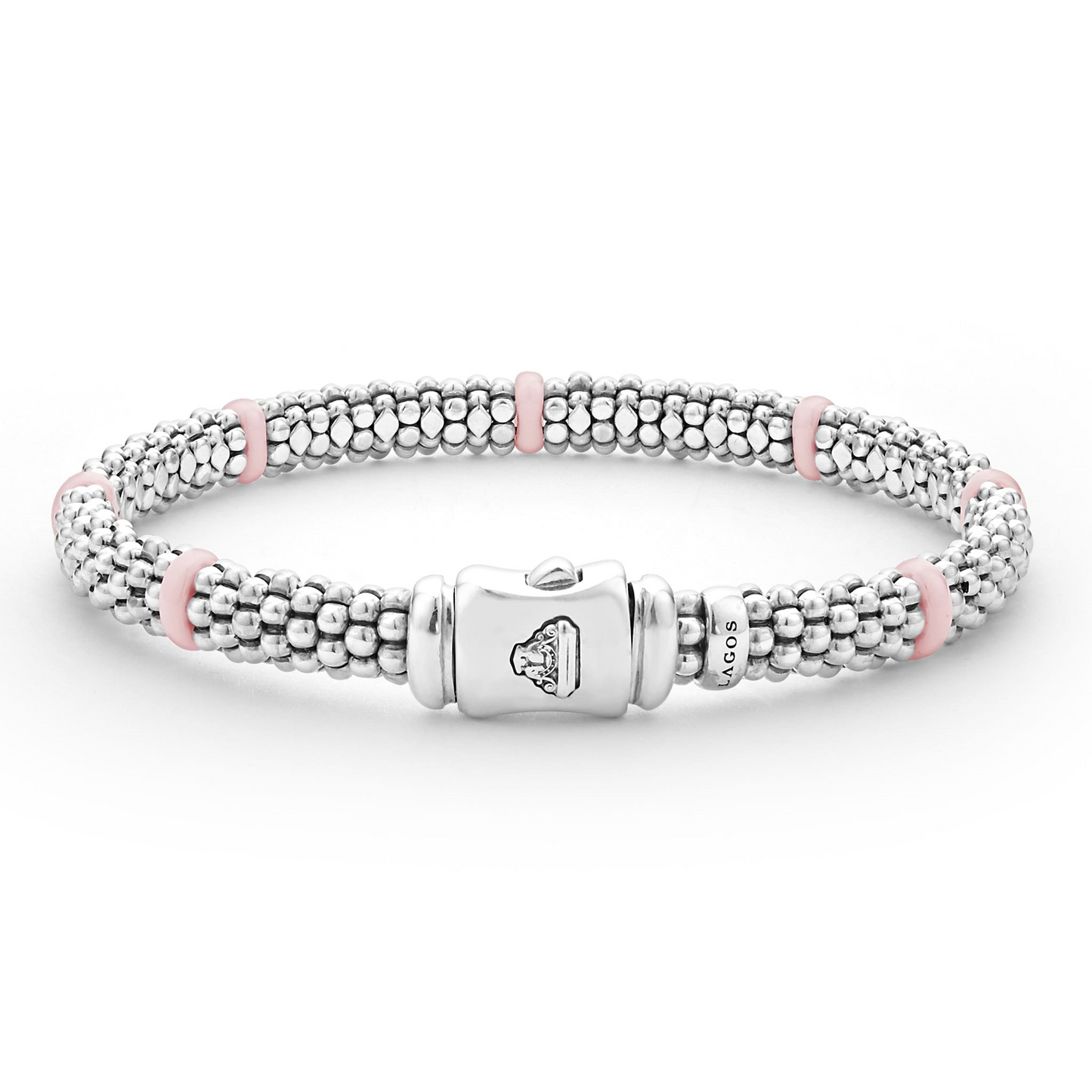 Lagos Pink Ceramic Station Caviar Bracelet