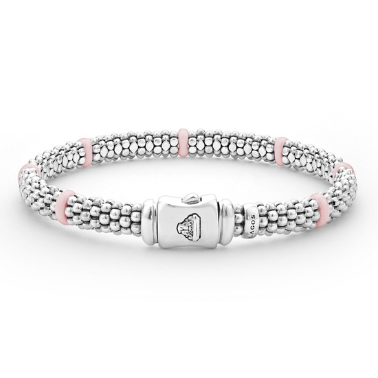 Lagos Pink Ceramic Station Caviar Bracelet