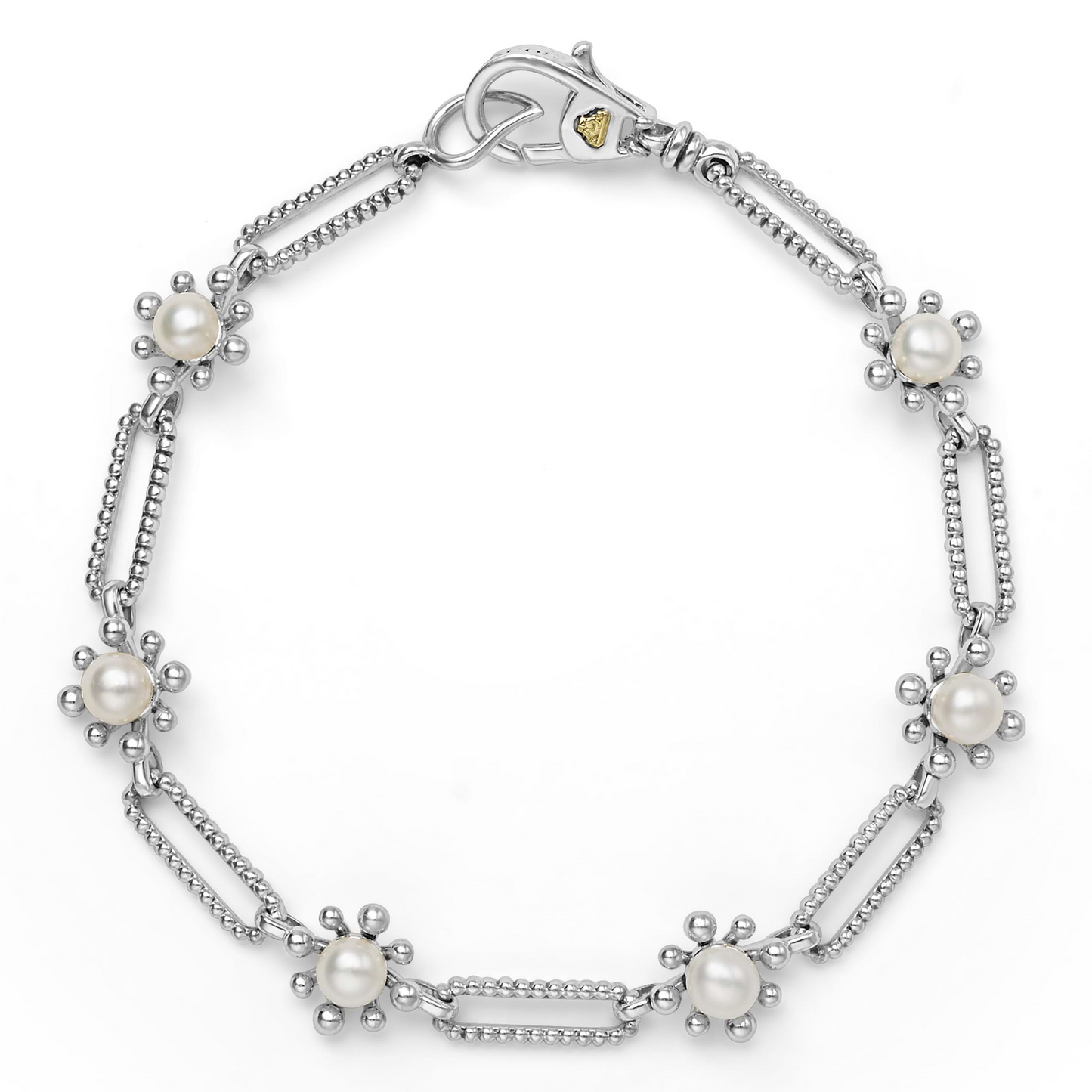 Lagos Fleur Pearl Link Bracelet