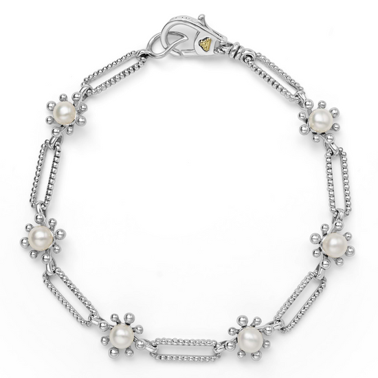 Lagos Fleur Pearl Link Bracelet