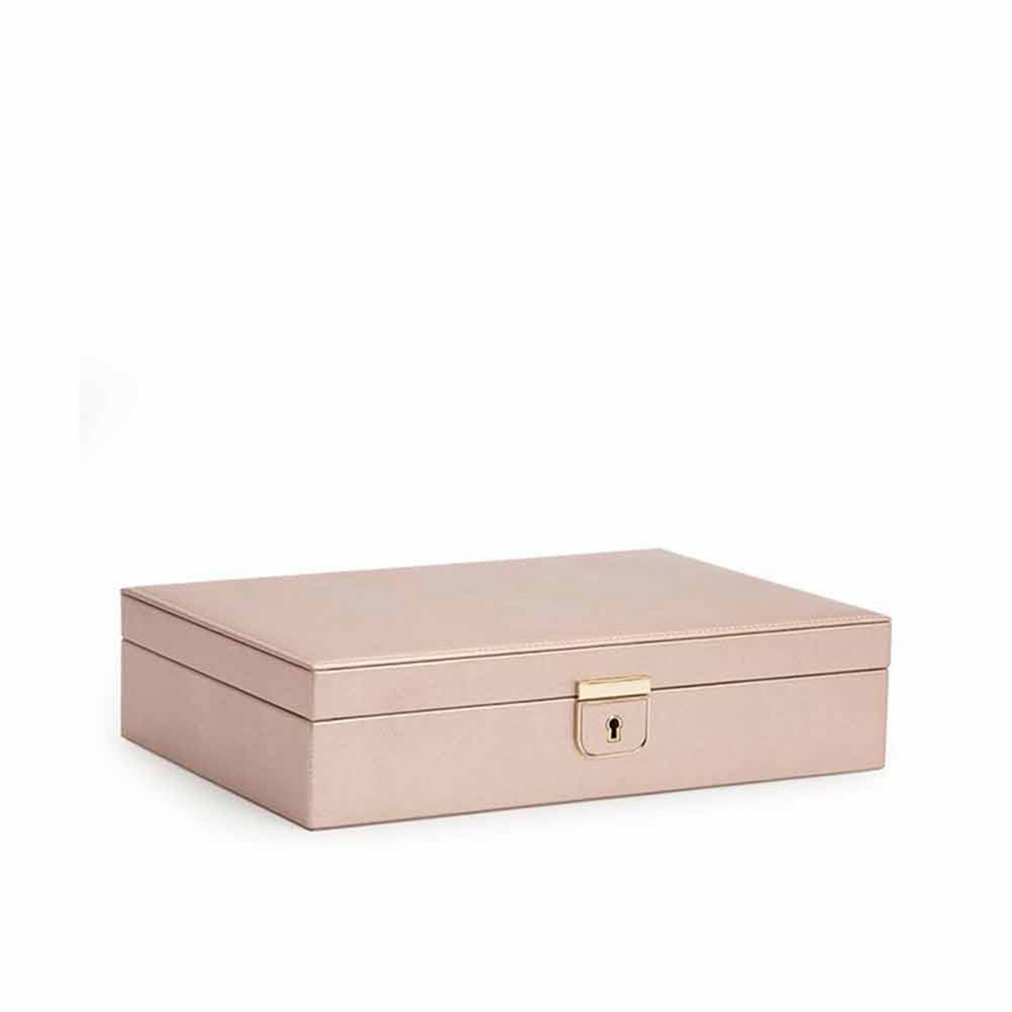 WOLF Palermo Medium Jewelry Box in Rose Gold Leather