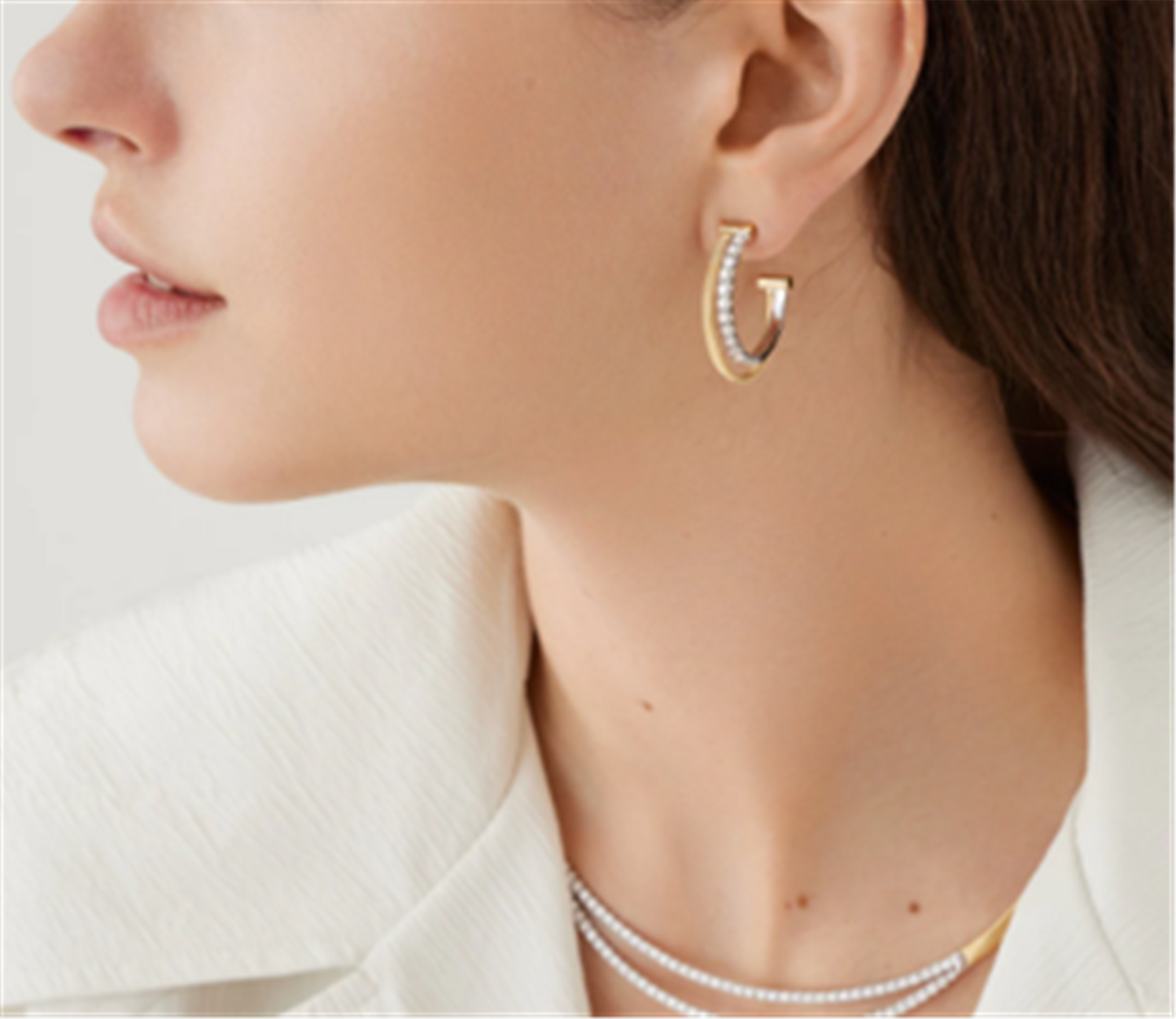 Marco Bicego Masai Double Hoop Diamond Earrings in 18k Two-Tone Gold