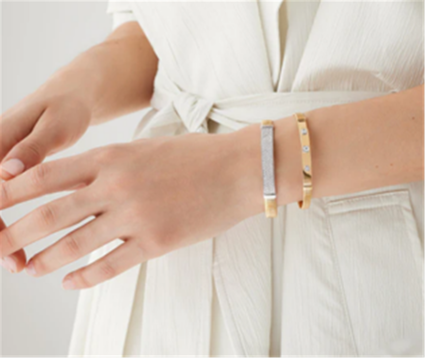 Marco Bicego Masai 3 Station Diamond Bracelet in 18k Two-Tone Gold