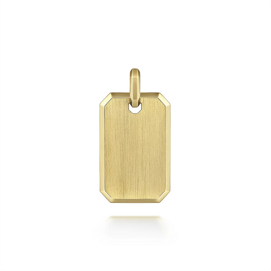 Gabriel & Co. Yellow Gold Dog Tag Pendant