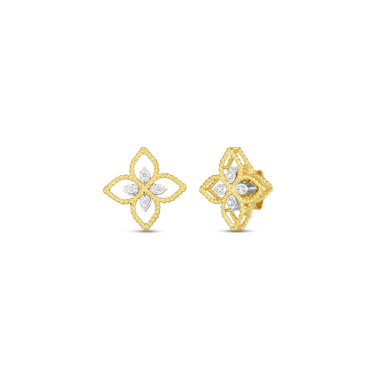 Roberto Coin Small Diamond Princess Flower Stud Earrings