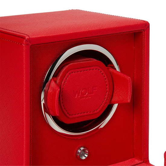 WOLF Red Cub Single Watch Winder with Cover