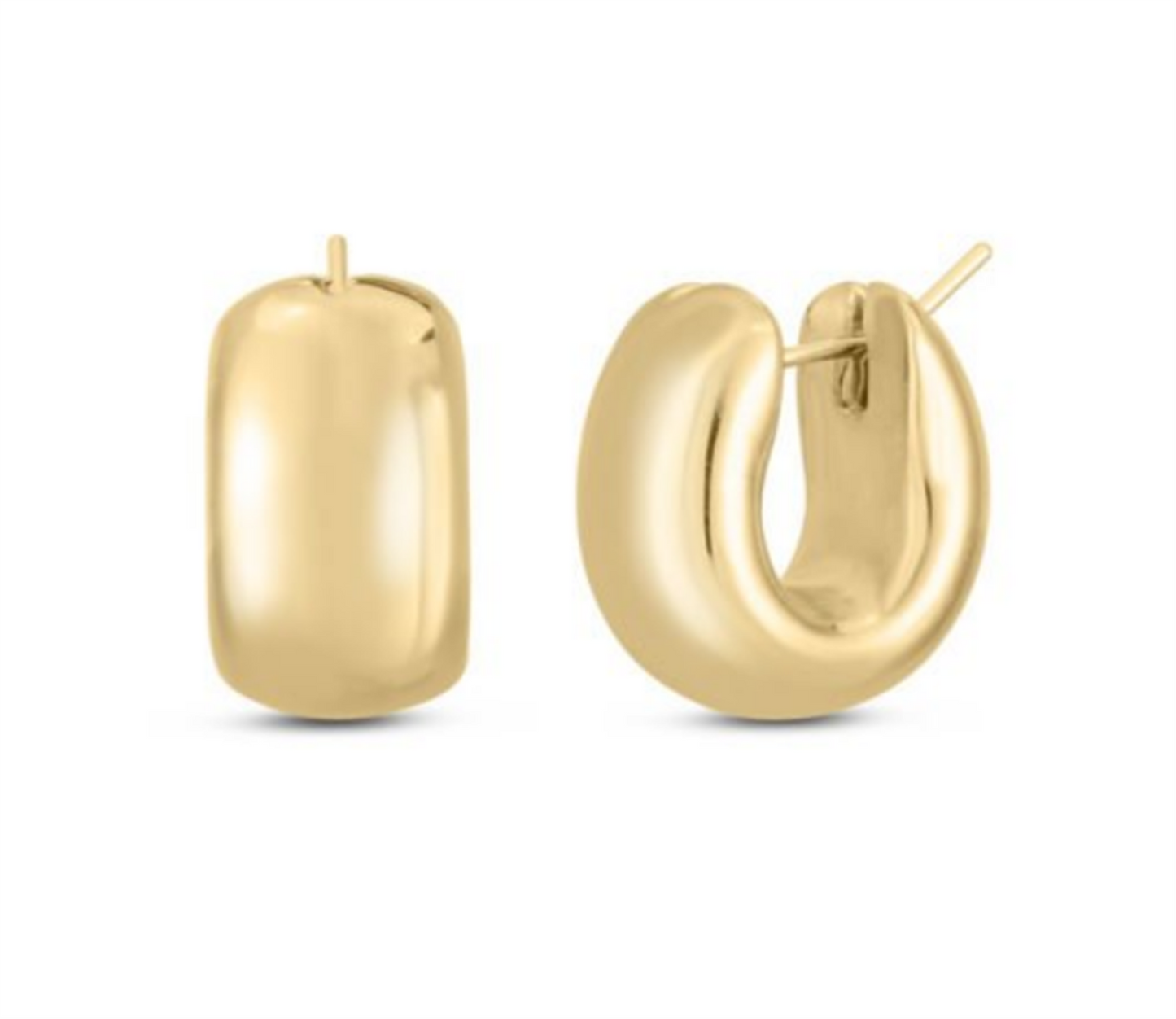 Roberto Coin Designer Gold Wide Huggie Earrings
