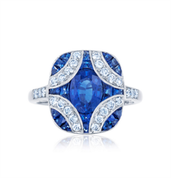 Kwiat Argyle Ring with Diamonds & Sapphires