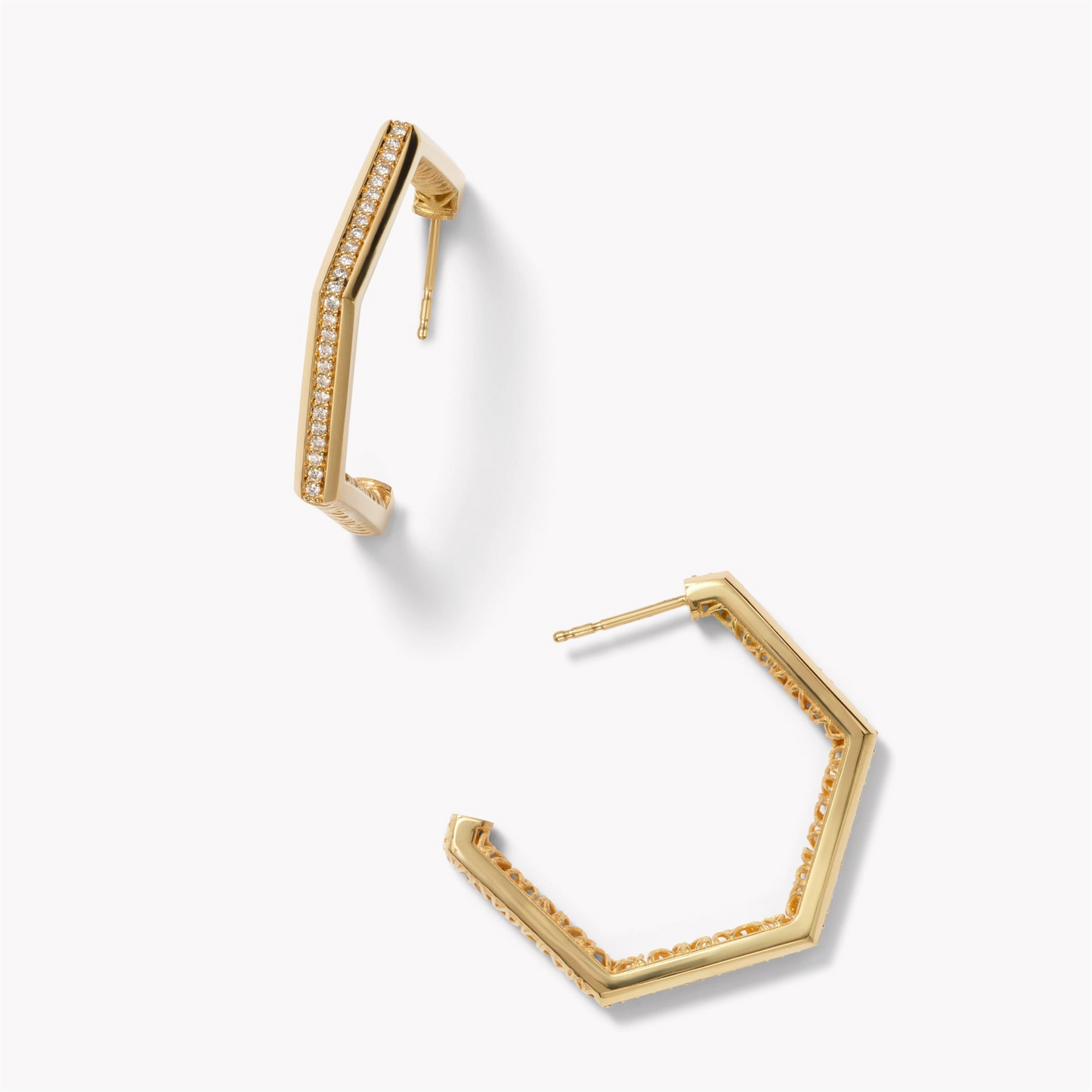 Jamie Turner Eclipse Diamond Hoop Earrings in 18k Yellow Gold