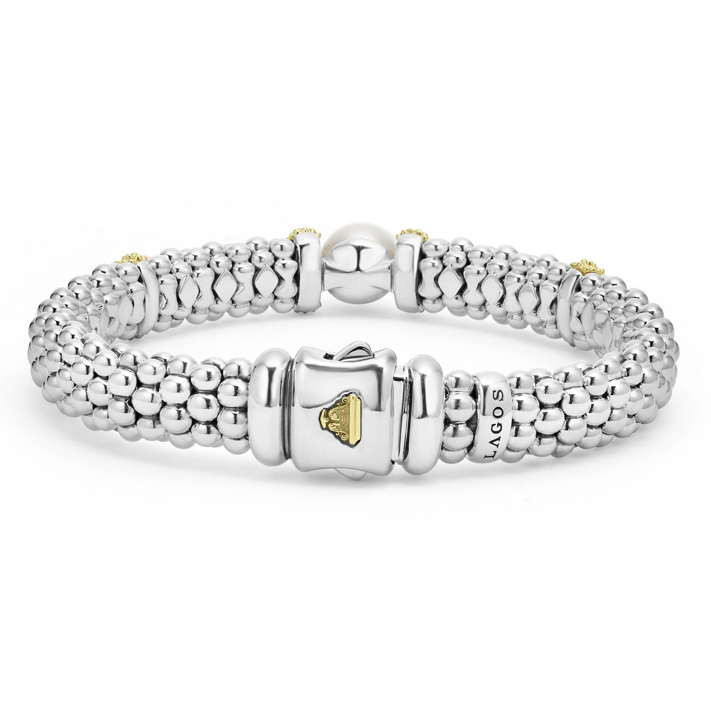 Lagos Two-Tone Pearl Caviar Bracelet