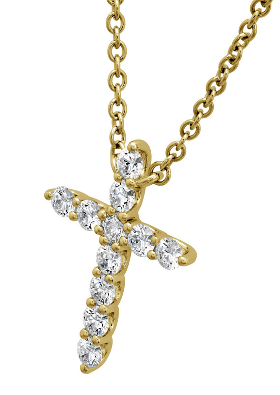 Hearts on Fire 18k Gold Signature Cross Pendant - Medium