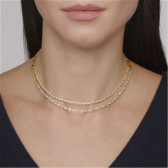 Kwiat Starry Night Double Line Diamond Necklace in 18k Yellow Gold