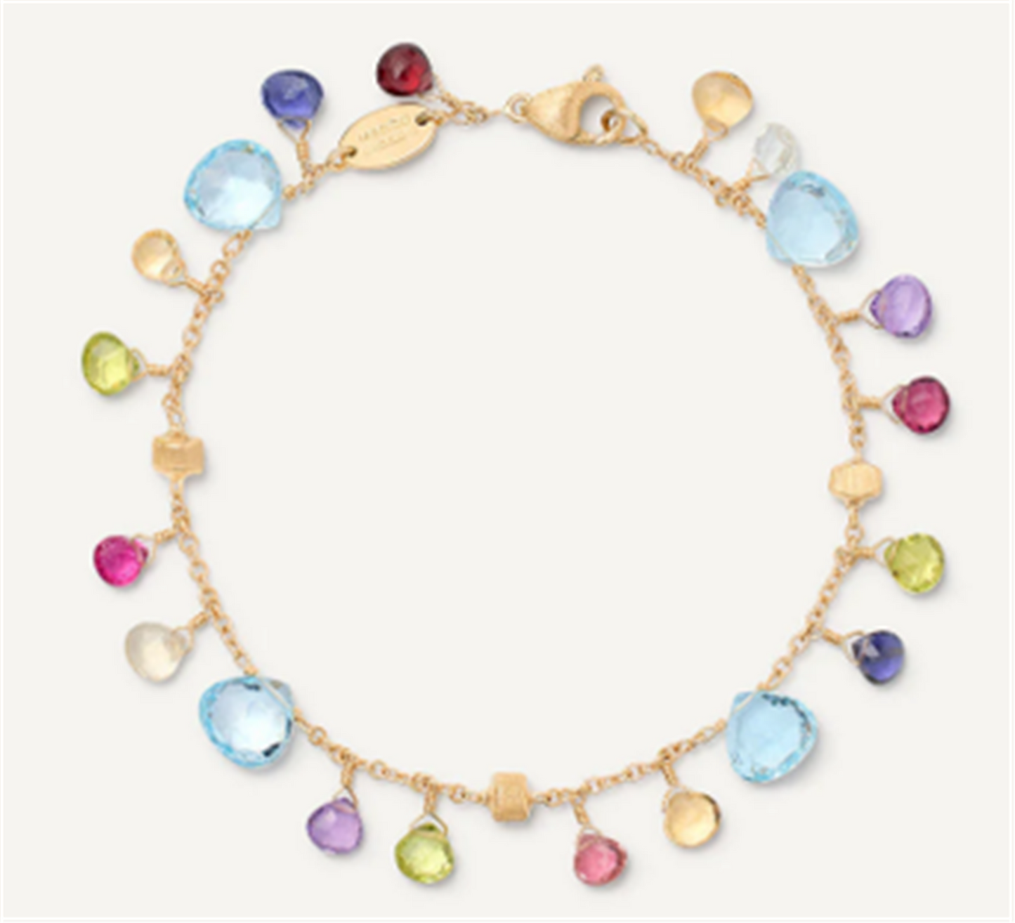 Marco Bicego Single-Strand Gemstone Droplets and Topaz Accent Bracelet in 18k Gold