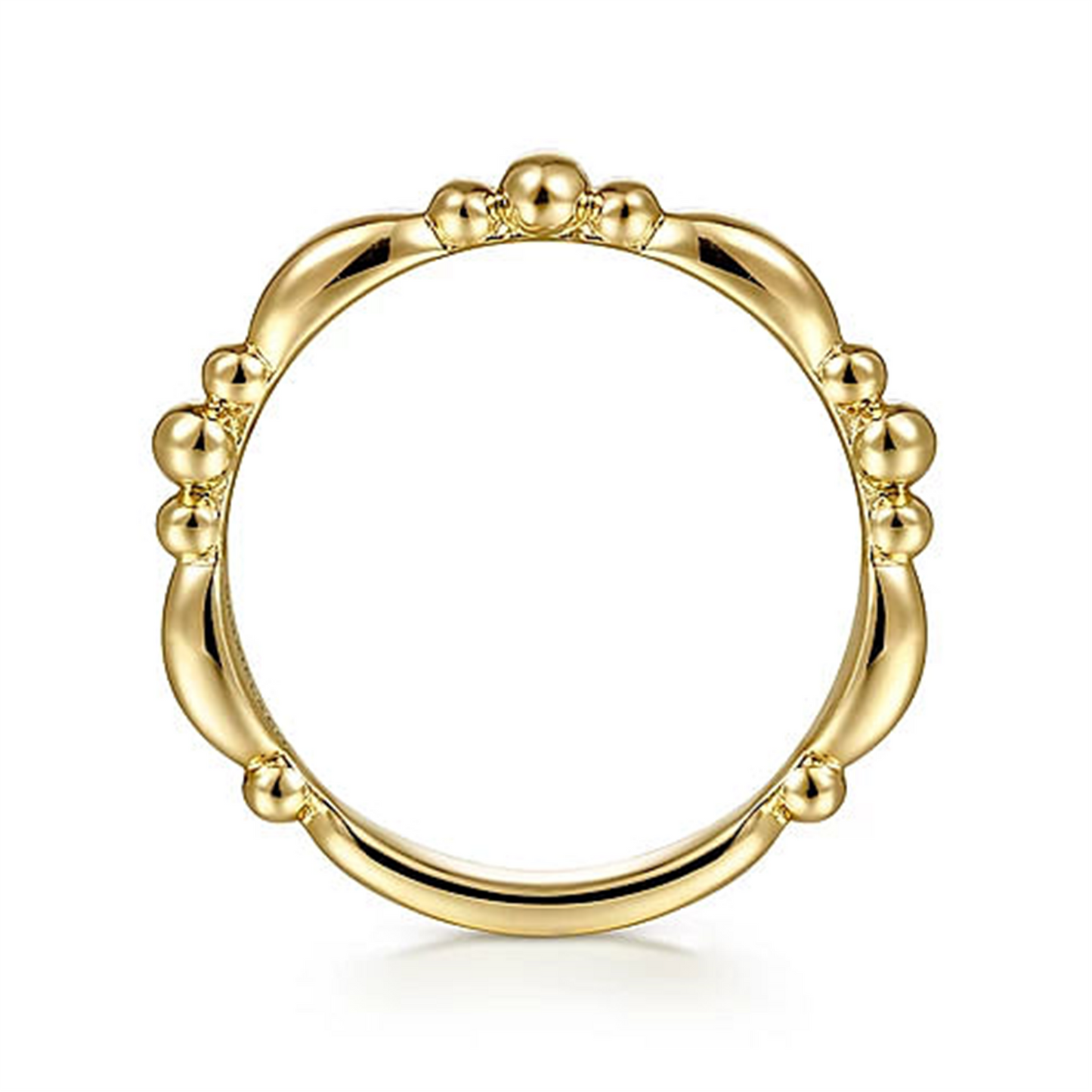 Gabriel & Co. Gold Alternating Bar & Bujukan Bead Stackable Ring