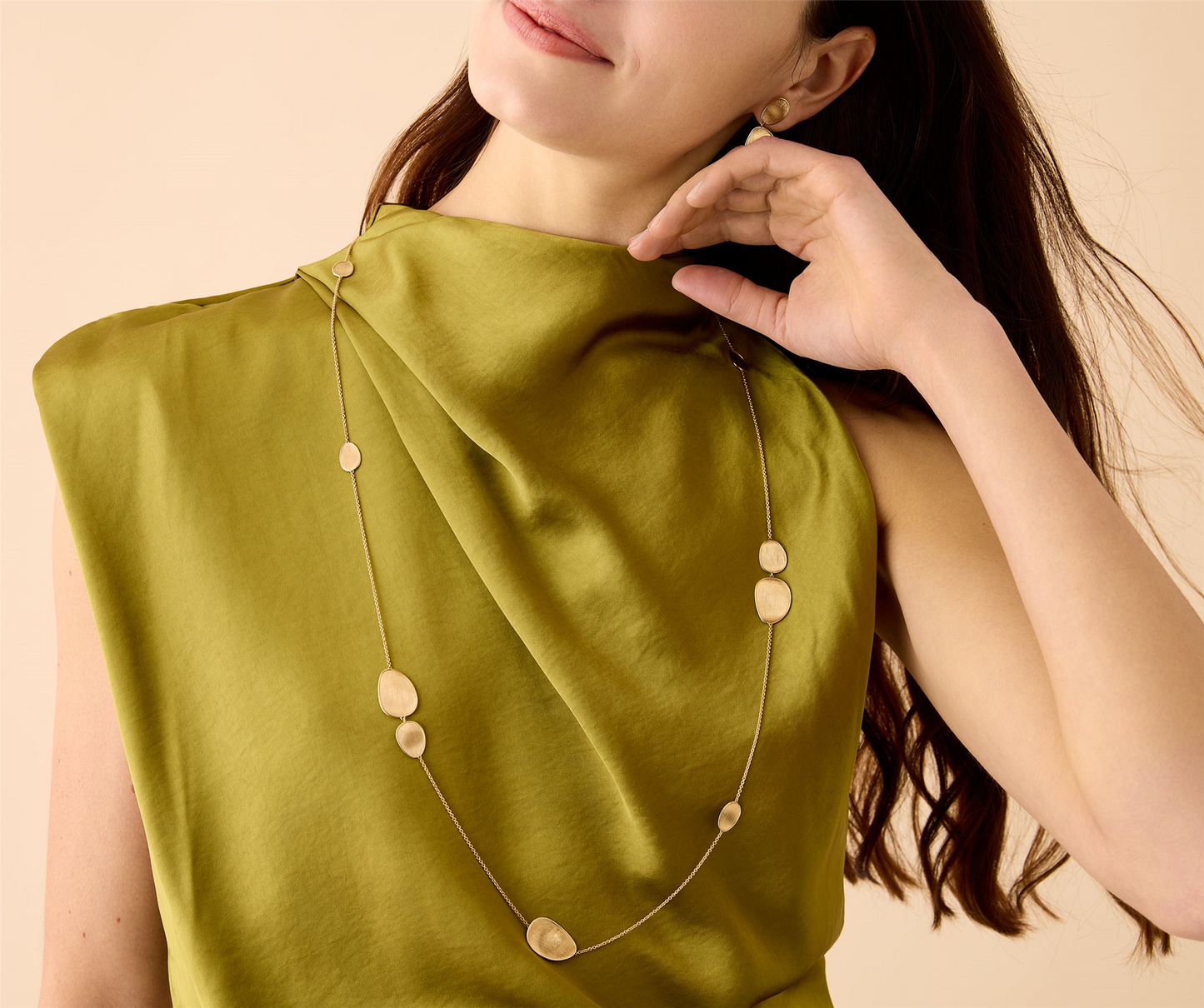 Marco Bicego Lunaria 18k Gold 36" Scattered Petal Long Necklace