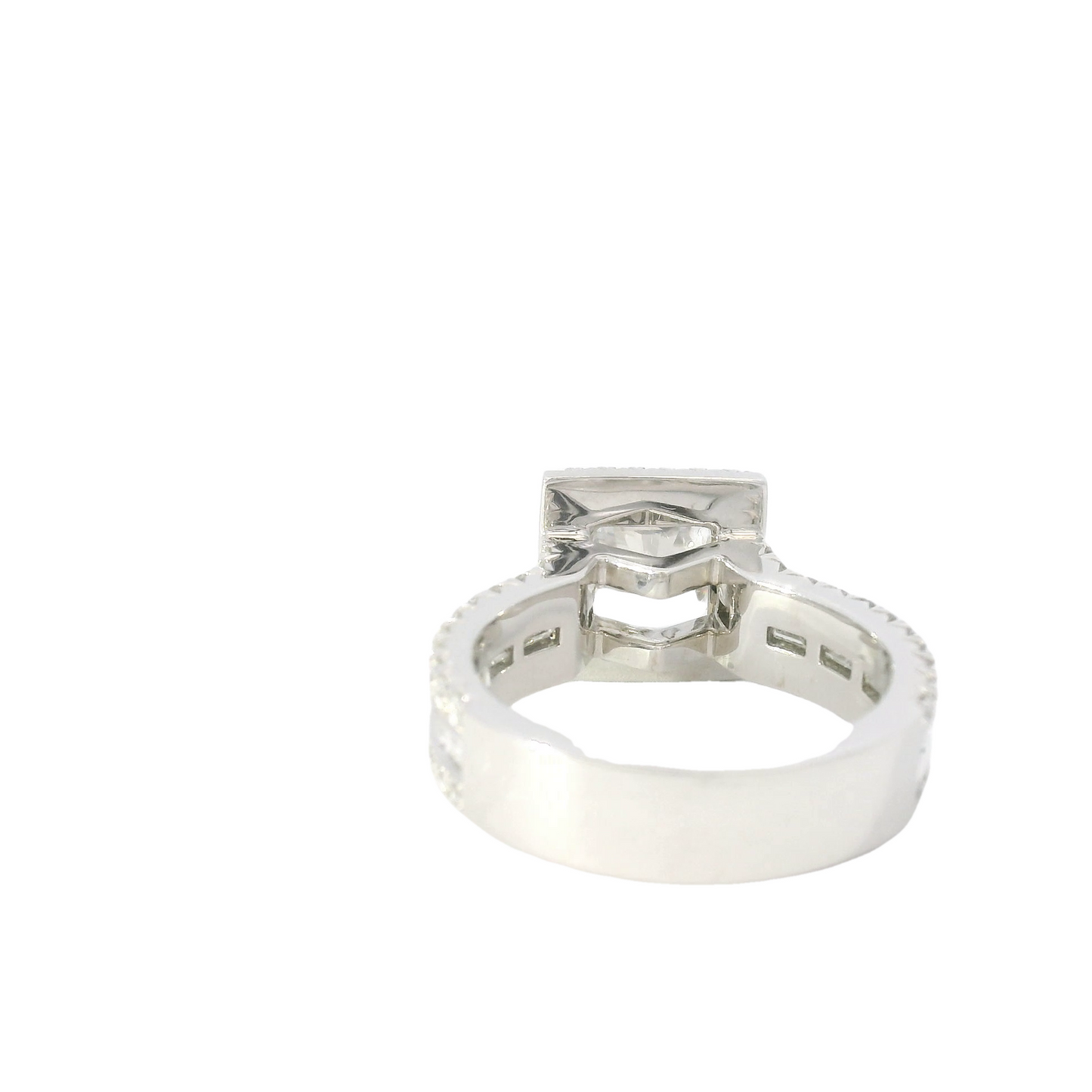 Princess Center w/ Diamond Halo & 3 Row Sides Engagement Ring Setting