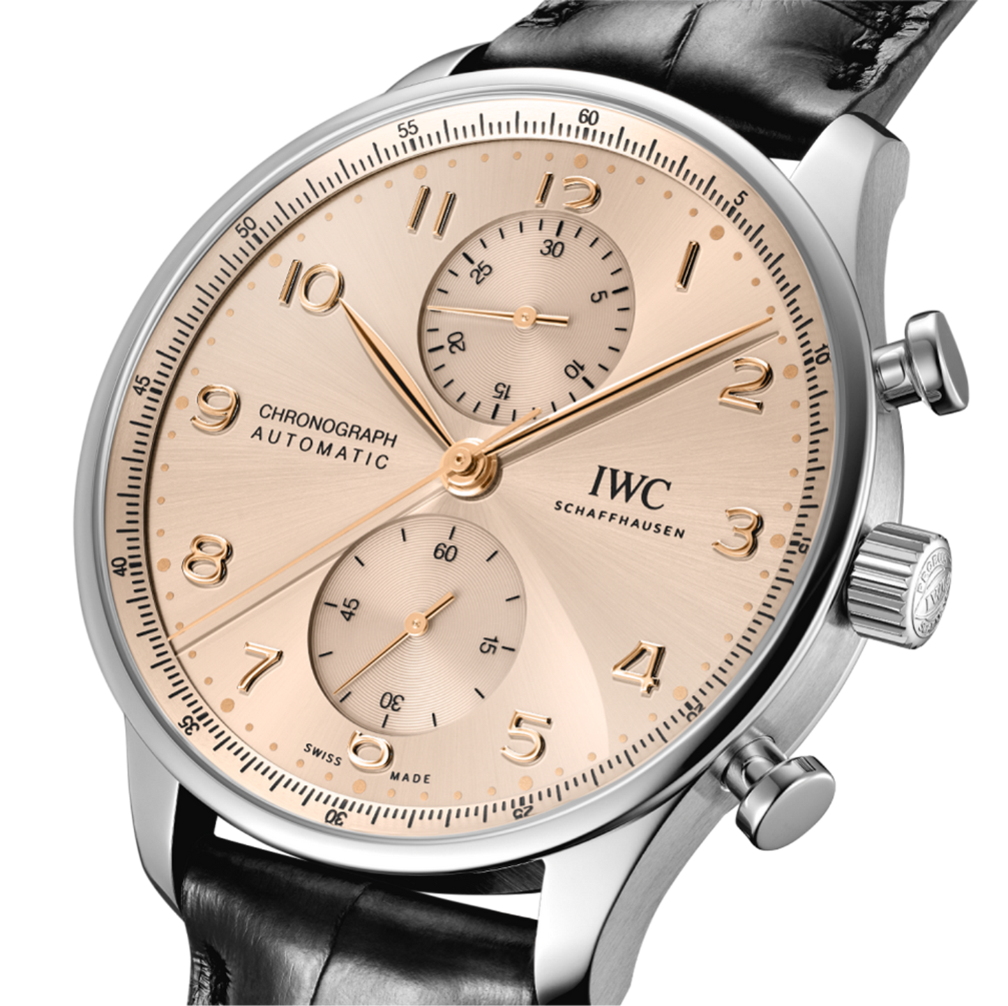 IWC Shaffhuasen 41mm Portugieser Chronograph w/ Sparkling Beige Dial & Alligator Strap