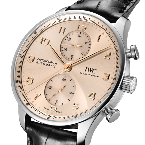 IWC Shaffhuasen 41mm Portugieser Chronograph w/ Sparkling Beige Dial & Alligator Strap
