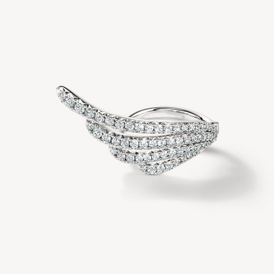 Hearts of Fire Vela French Cut Diamond Pave Cocktail Ring in 18k White Gold