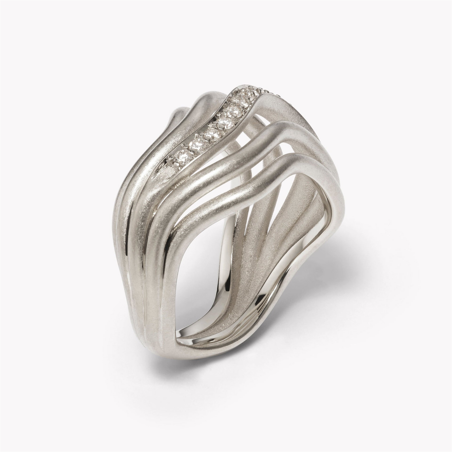 Jamie Turner Sierra Diamond Cocktail Ring in 18k White Gold