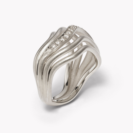 Jamie Turner Sierra Diamond Cocktail Ring in 18k White Gold