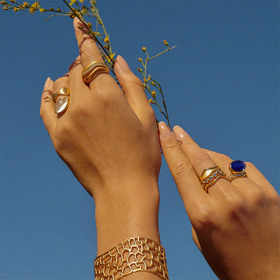 Jamie Turner Double Curve Stacking Ring in 18k Yellow Gold - Satin