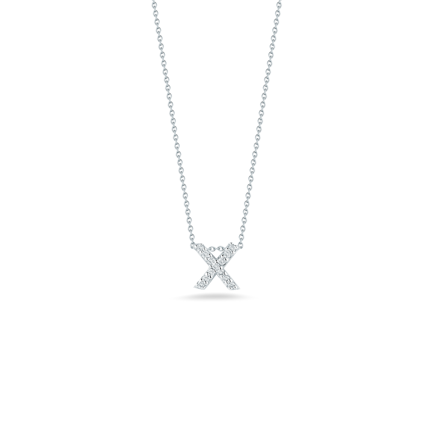 Roberto Coin Love Letter X Necklace in 18k White Gold & 0.06ct Diamonds