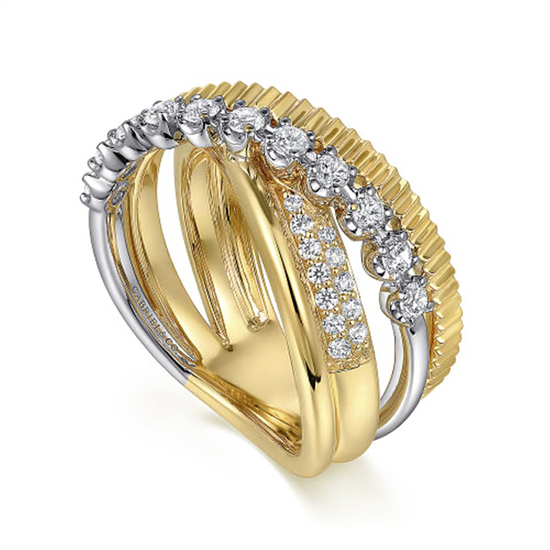 Gabriel & Co. Diamond Criss Cross Ring