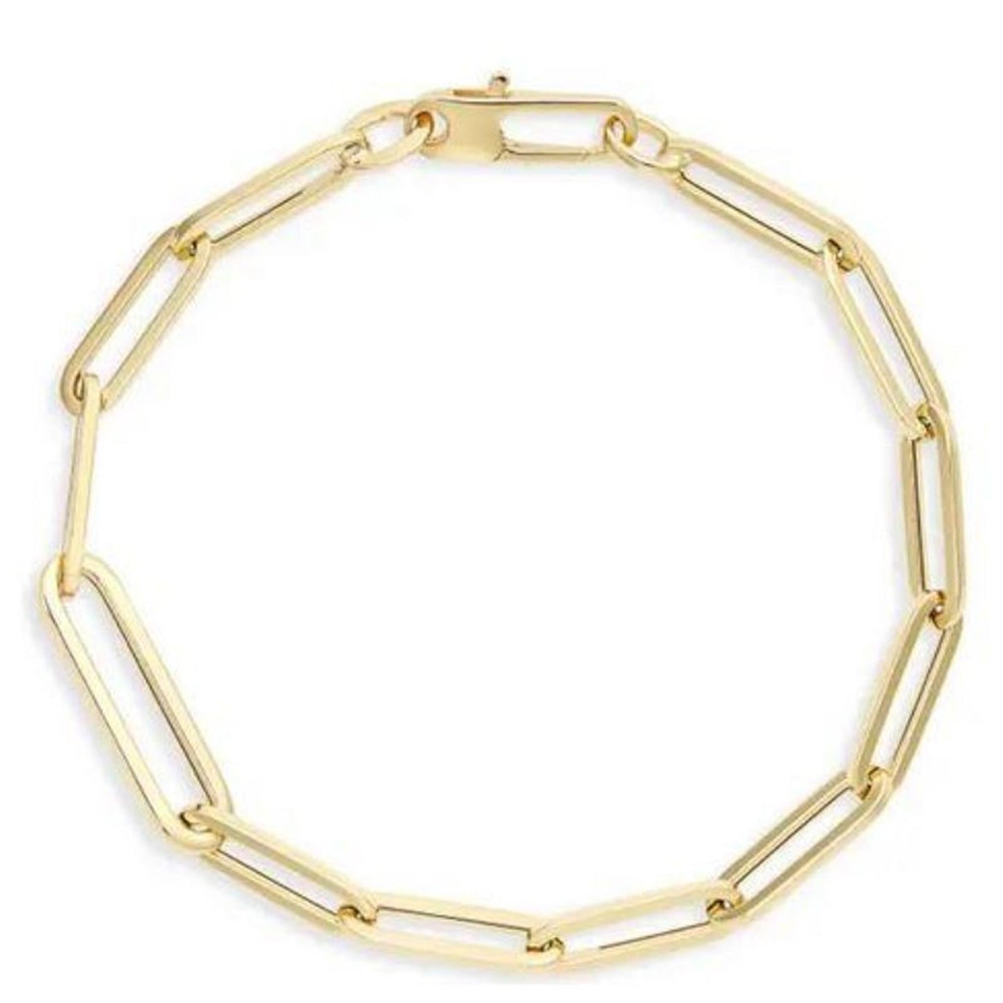 Roberto Coin Alternating Paperclip Link Bracelet 18k Gold