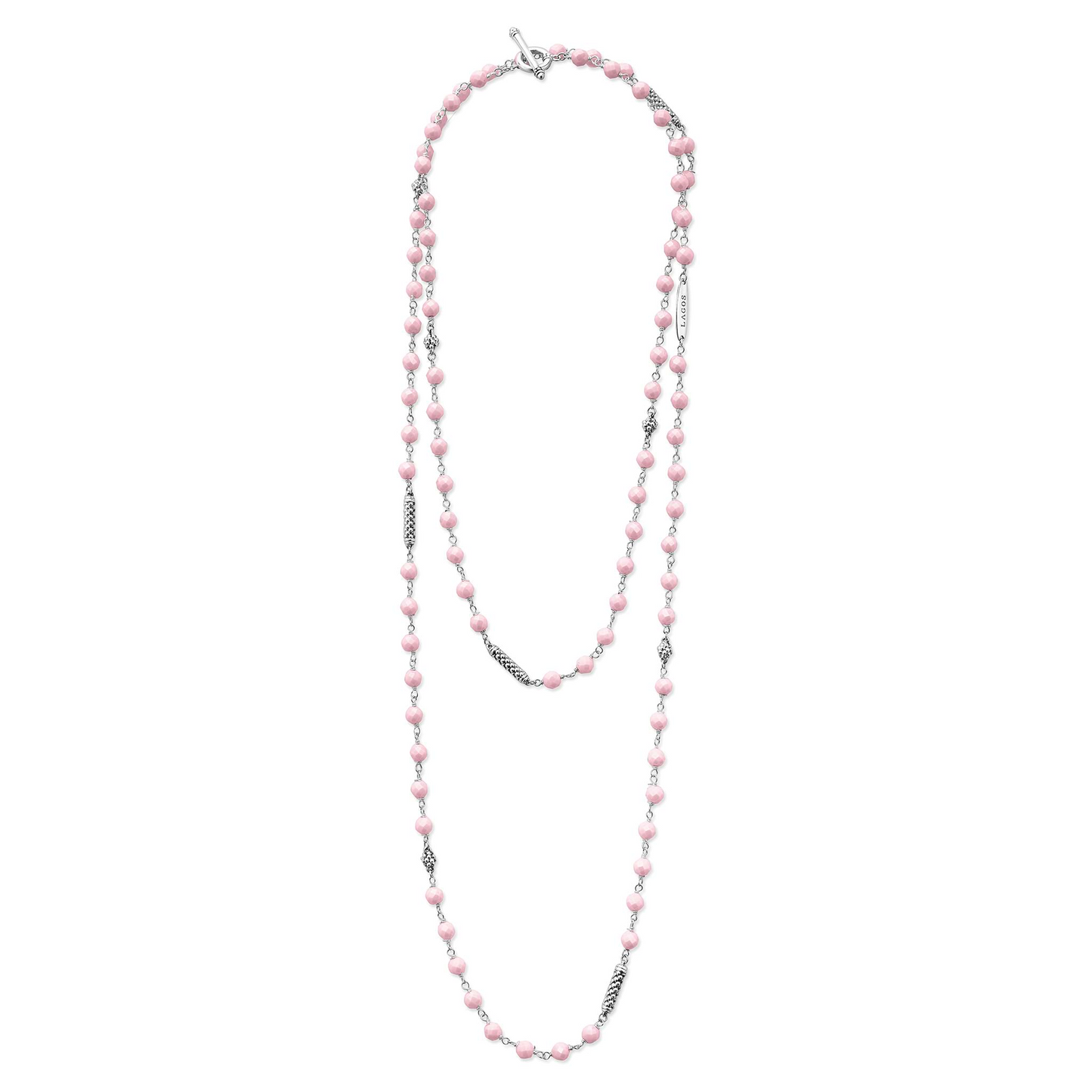 Lagos Long Pink Ceramic Beaded Necklace
