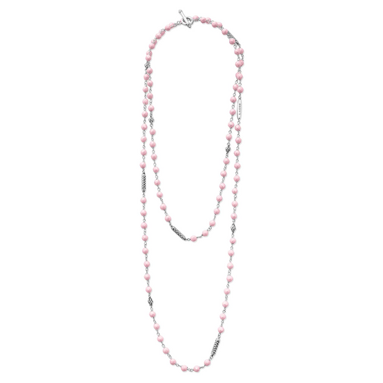 Lagos Long Pink Ceramic Beaded Necklace